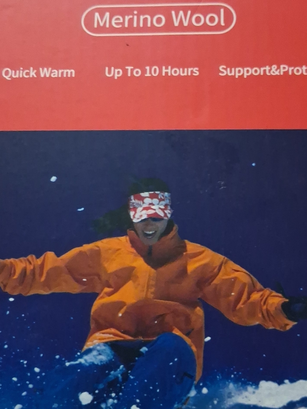 Men's Orange Snow Jacket - Unbranded Merino Wool Insulated Coat